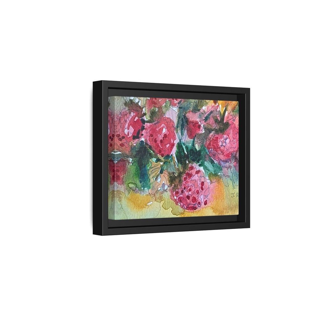 Raspberry Patch Still Life Framed Matte Canvas Print
