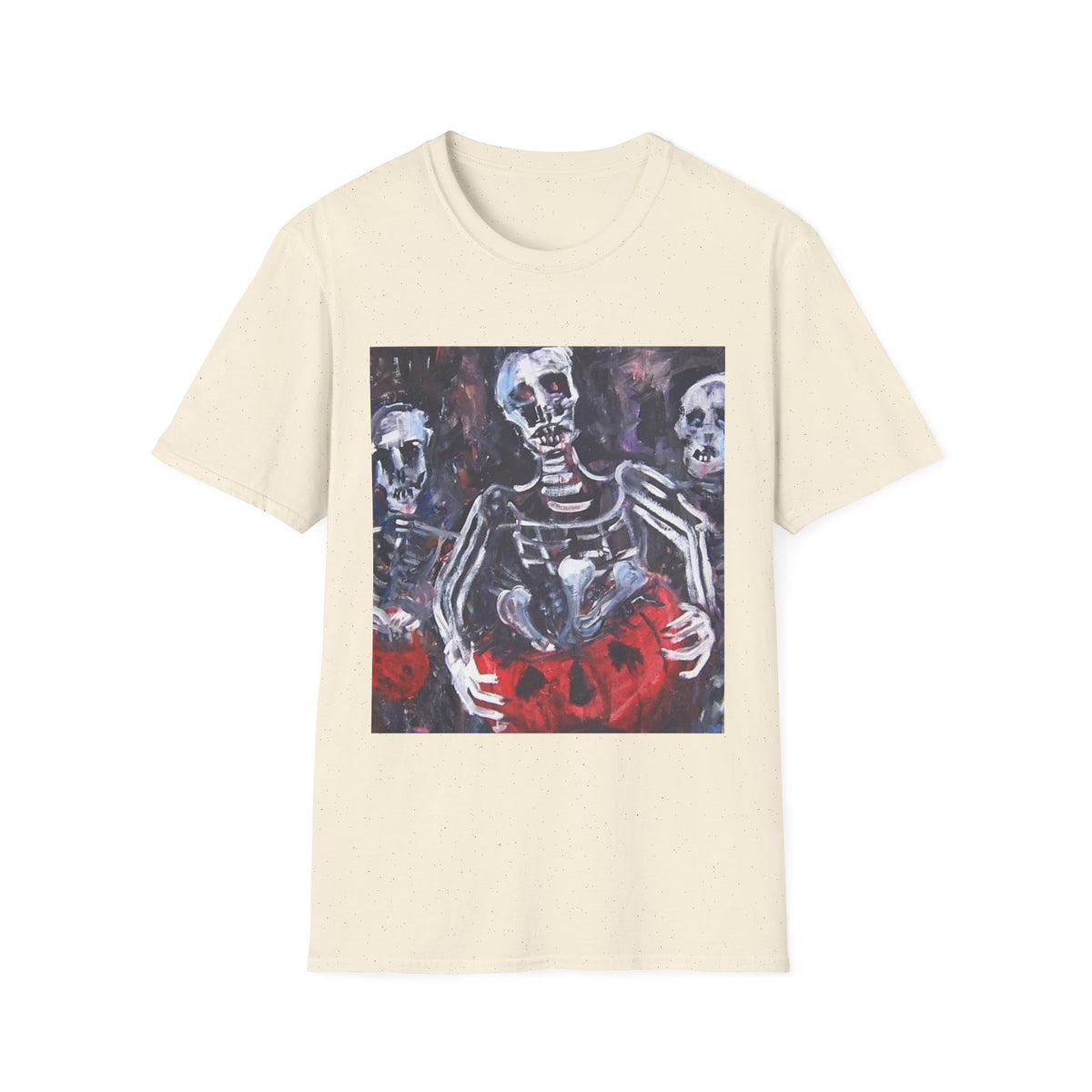 3 Skeletons Halloween t-shirt | Skeleton Painting Tee