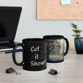 Snowy Forest Painting Mug | Snowy Tree Landscape on Black Ceramic