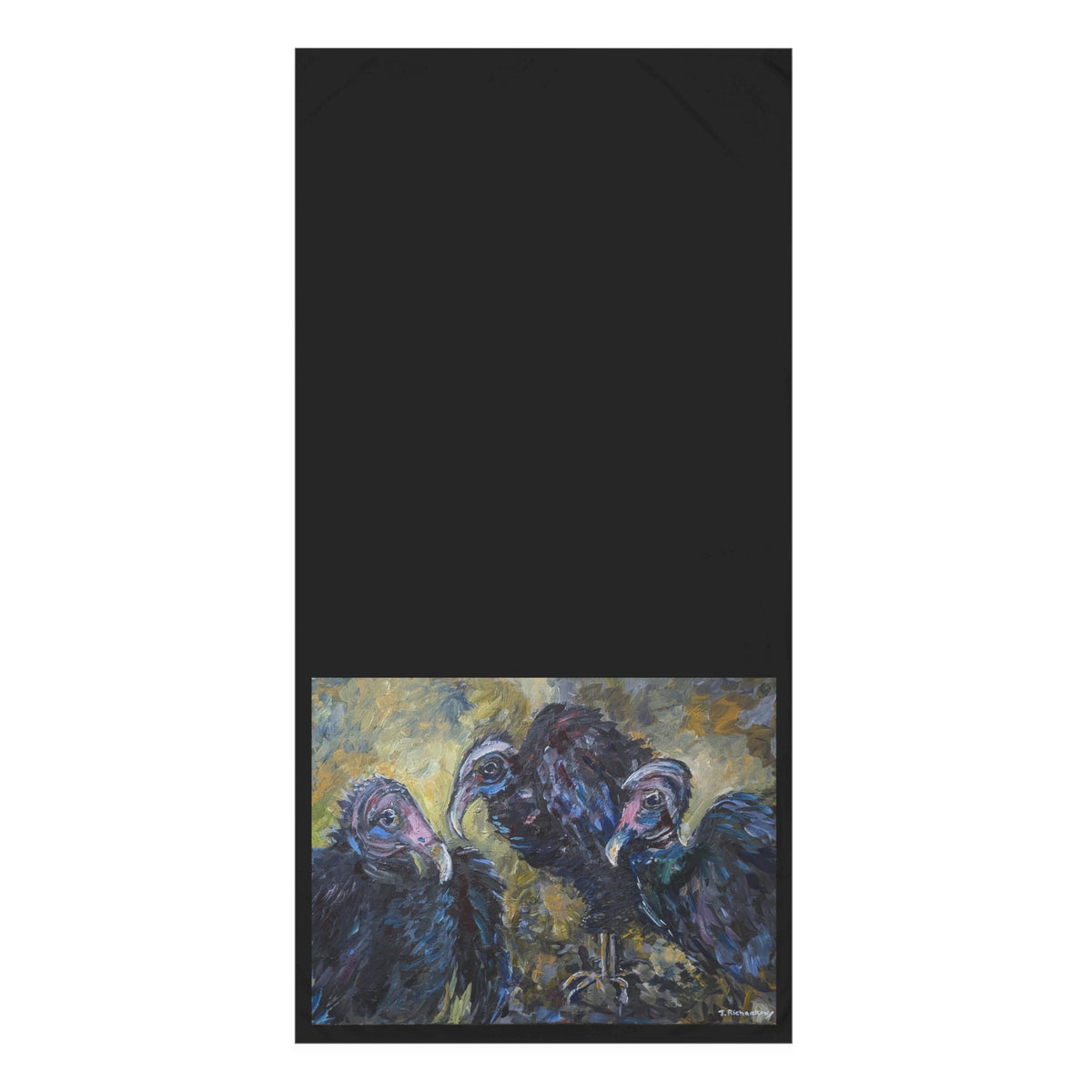 Vulture Trio Towel painting Mink-Cotton Towel |no textured brushwork