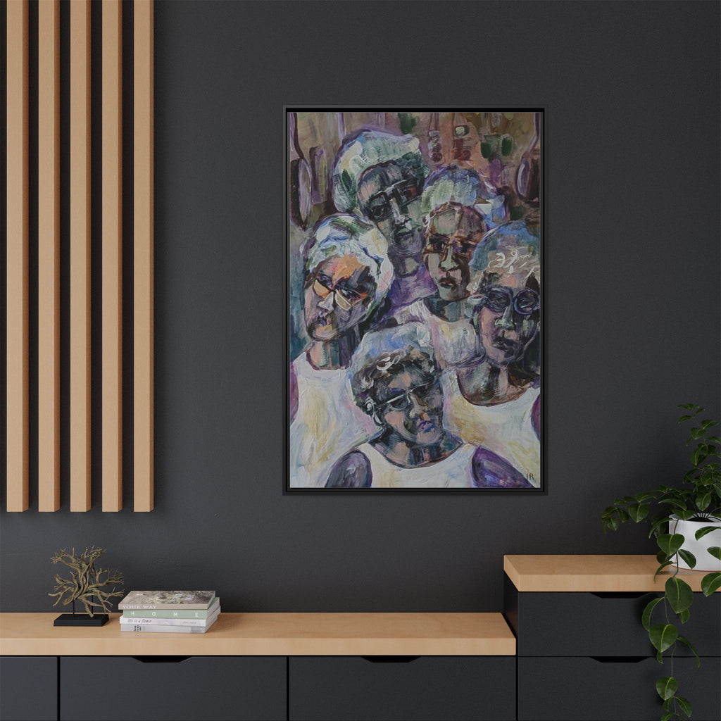 5 Cafeteria Woman Framed Matte Canvas Wall Art