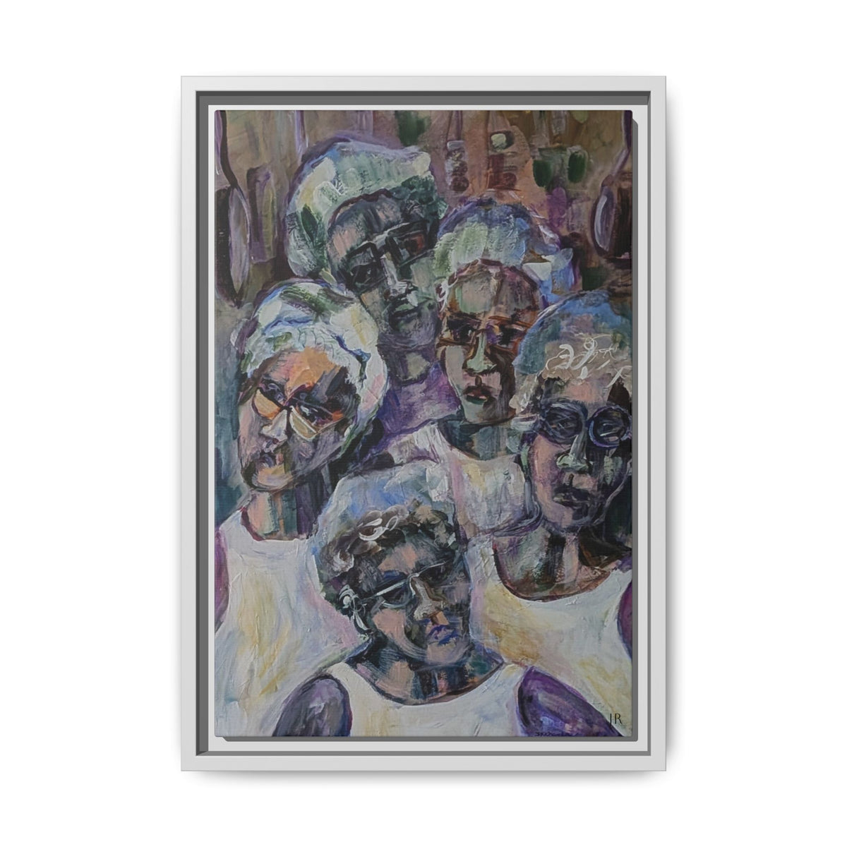 5 Cafeteria Woman Framed Matte Canvas Wall Art