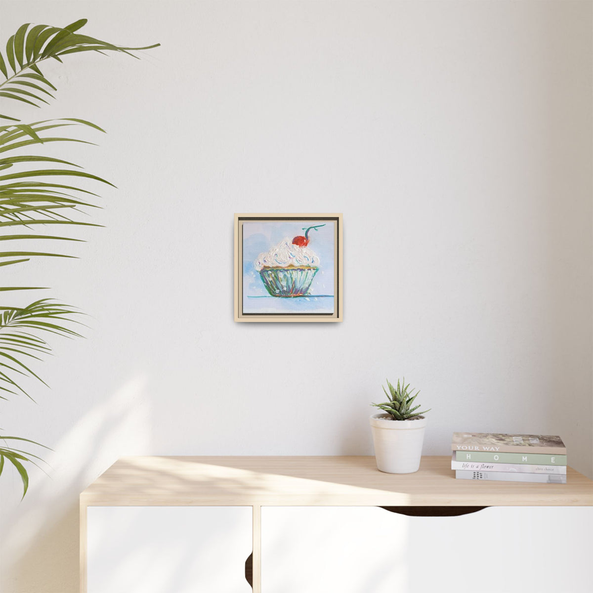 Cupcake Canvas Art Print — Framed Matte Wall Decor