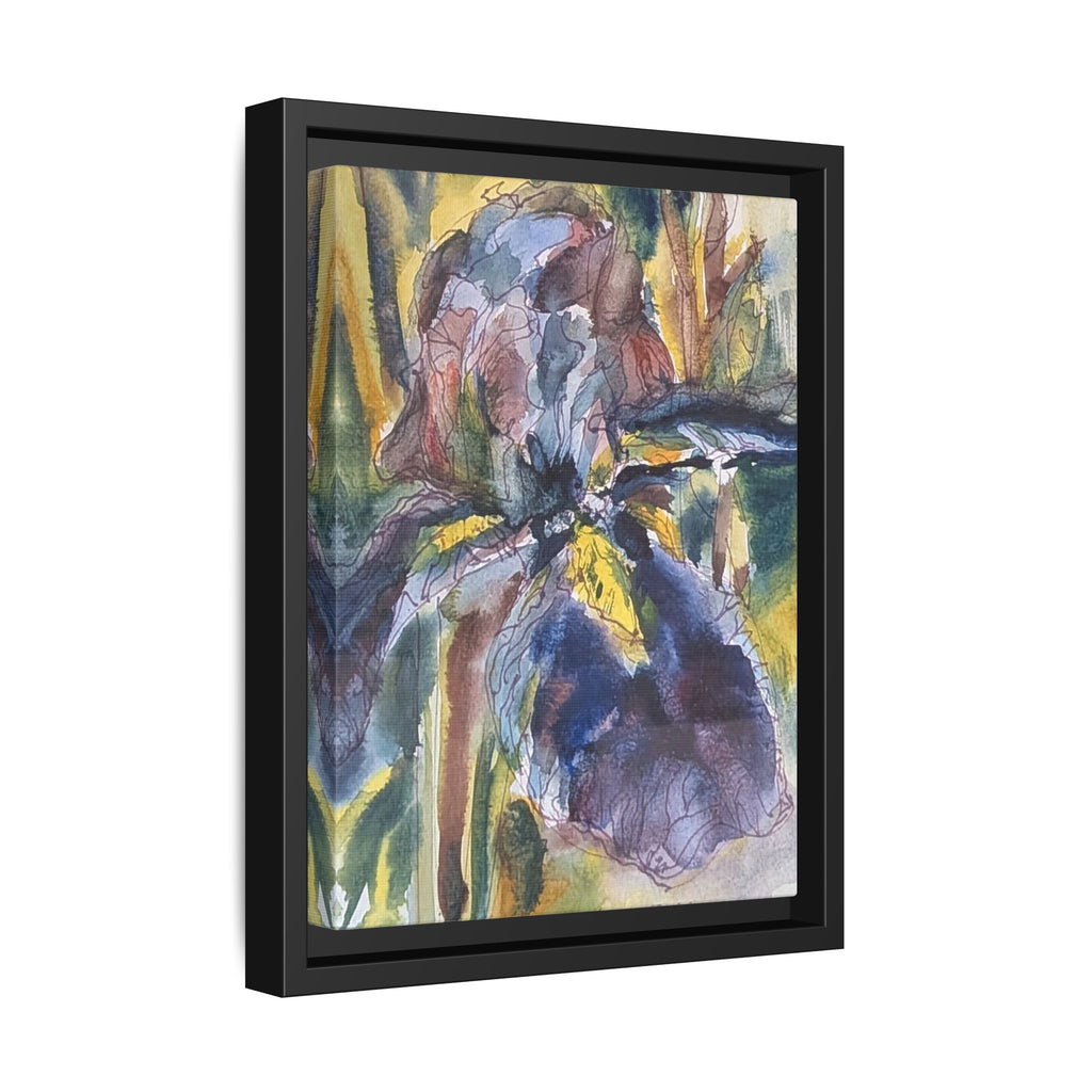 Framed Watercolor Iris Matte Canvas Wall Art
