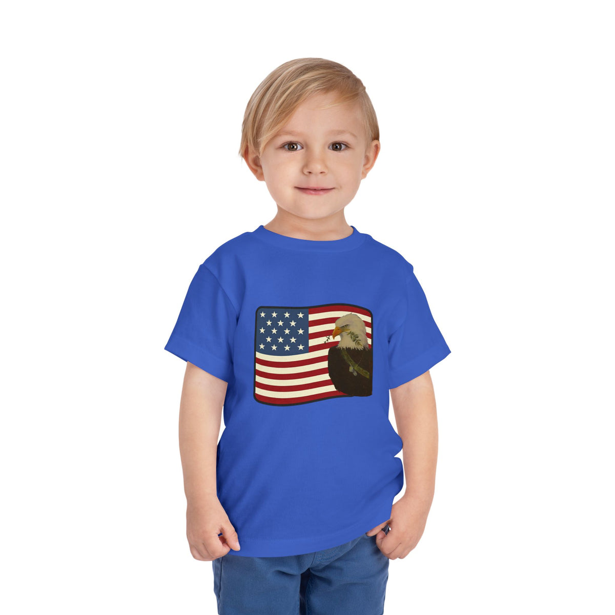 Patriotic Toddler Tee —2T - 5T Patriotic Bald Eagle "USA 2026" Graphic