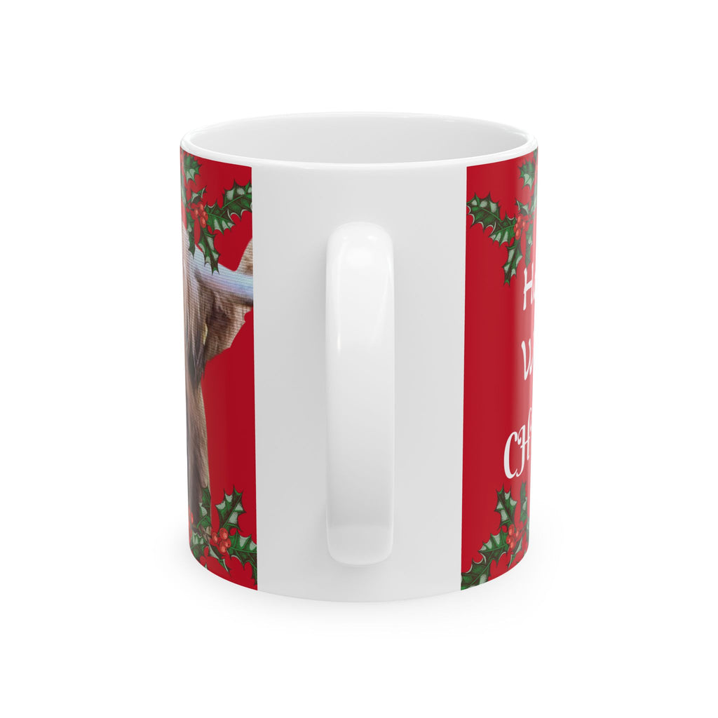 Highland Cow Christmas Mug Have a... Wonderful Christmas!" Festive Holiday Ceramic Coffee Cup (11oz/15oz)