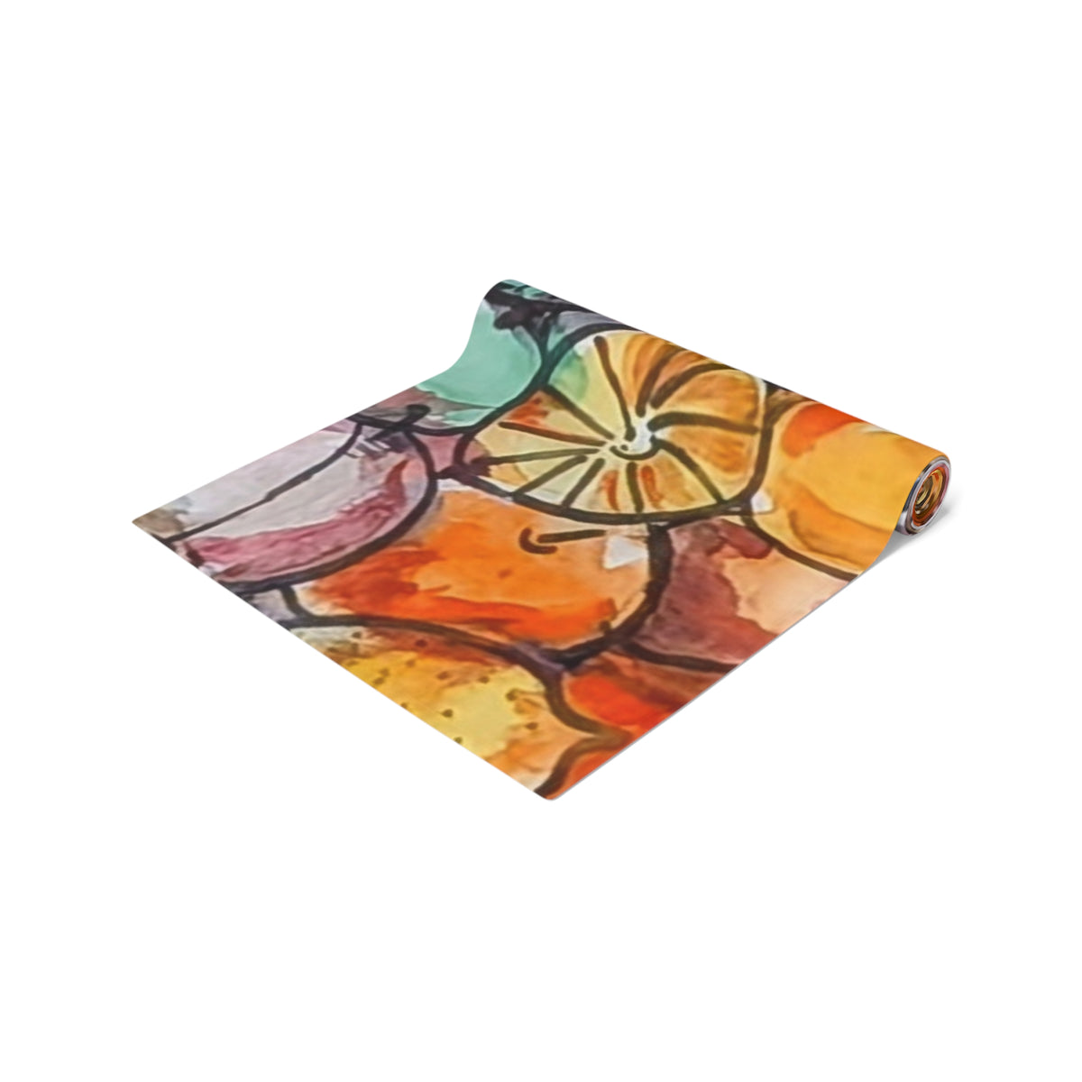 Fruity Citrus Watercolor Table Runner