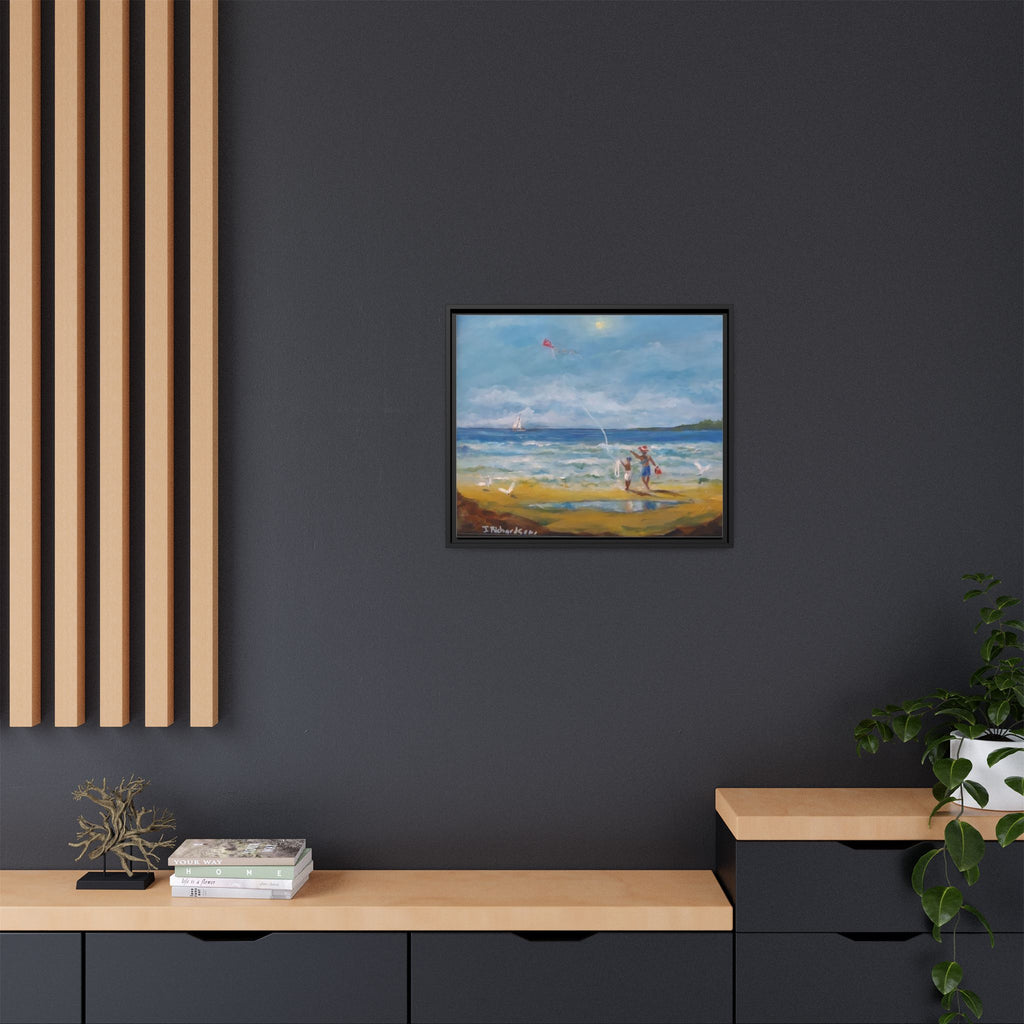 Red Kite Oceanside Framed Matte Canvas Wall Art