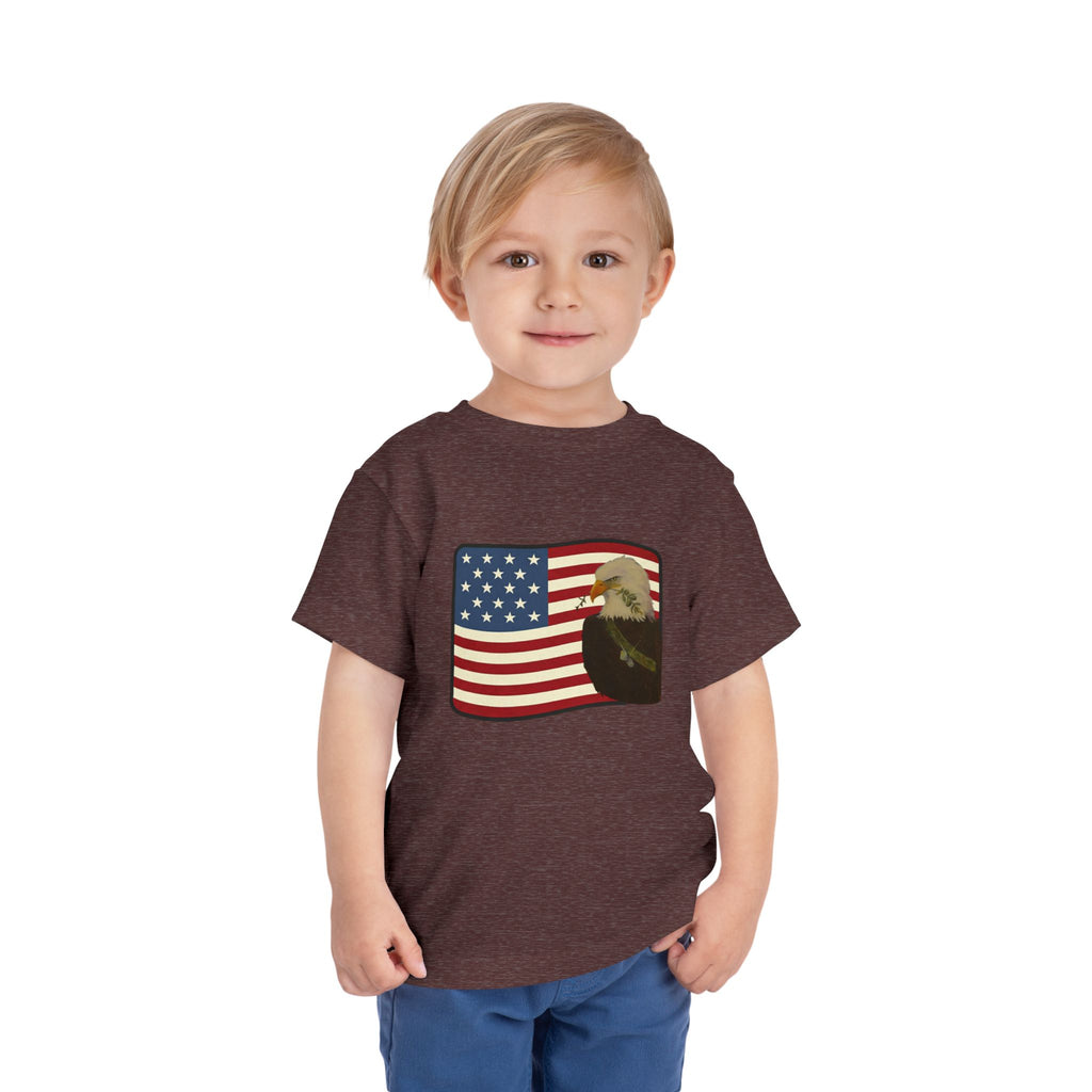 Patriotic Toddler Tee —2T - 5T Patriotic Bald Eagle "USA 2026" Graphic