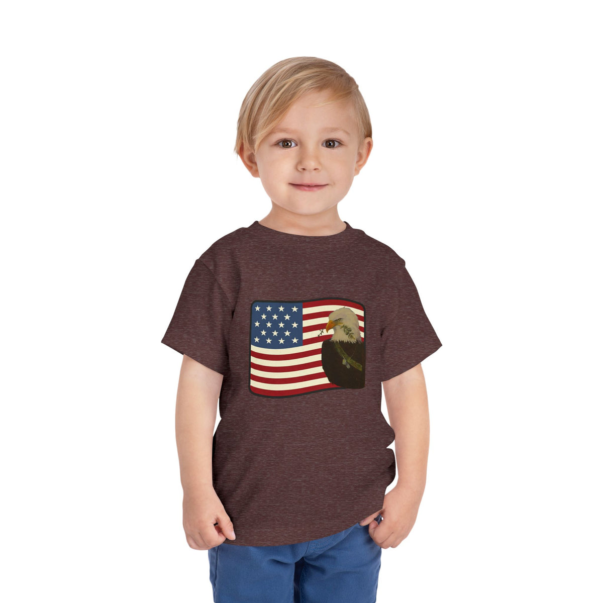 Patriotic Toddler Tee —2T - 5T Patriotic Bald Eagle "USA 2026" Graphic