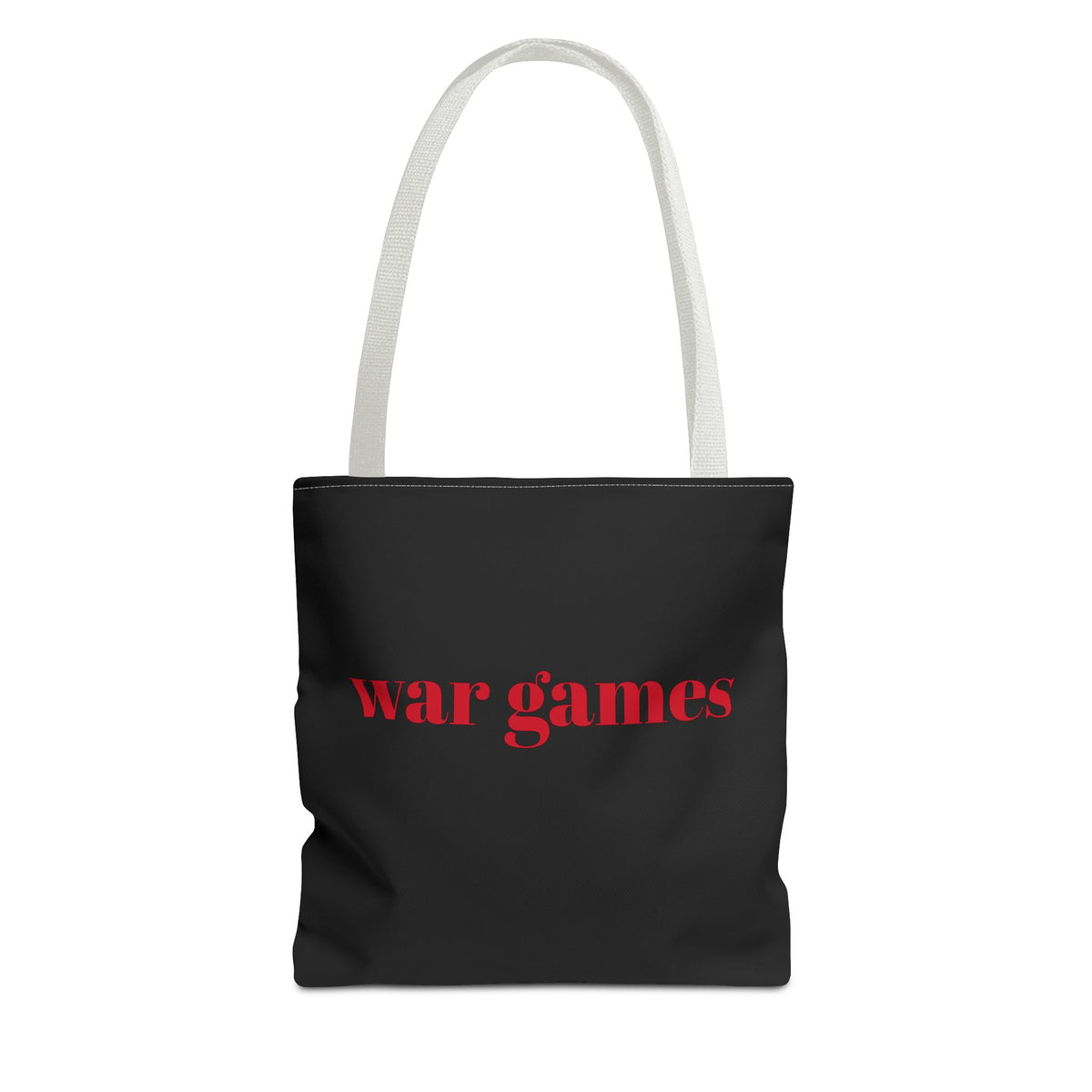Tote Bag — 'war games' Red Text Graphic Tote