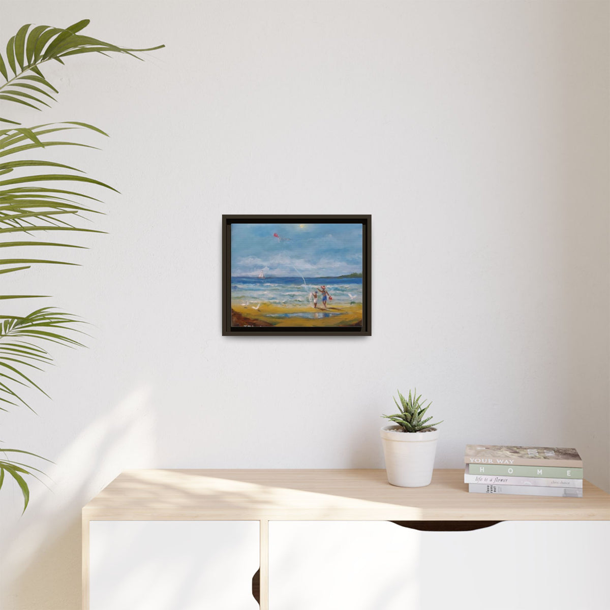 Red Kite Oceanside Framed Matte Canvas Wall Art